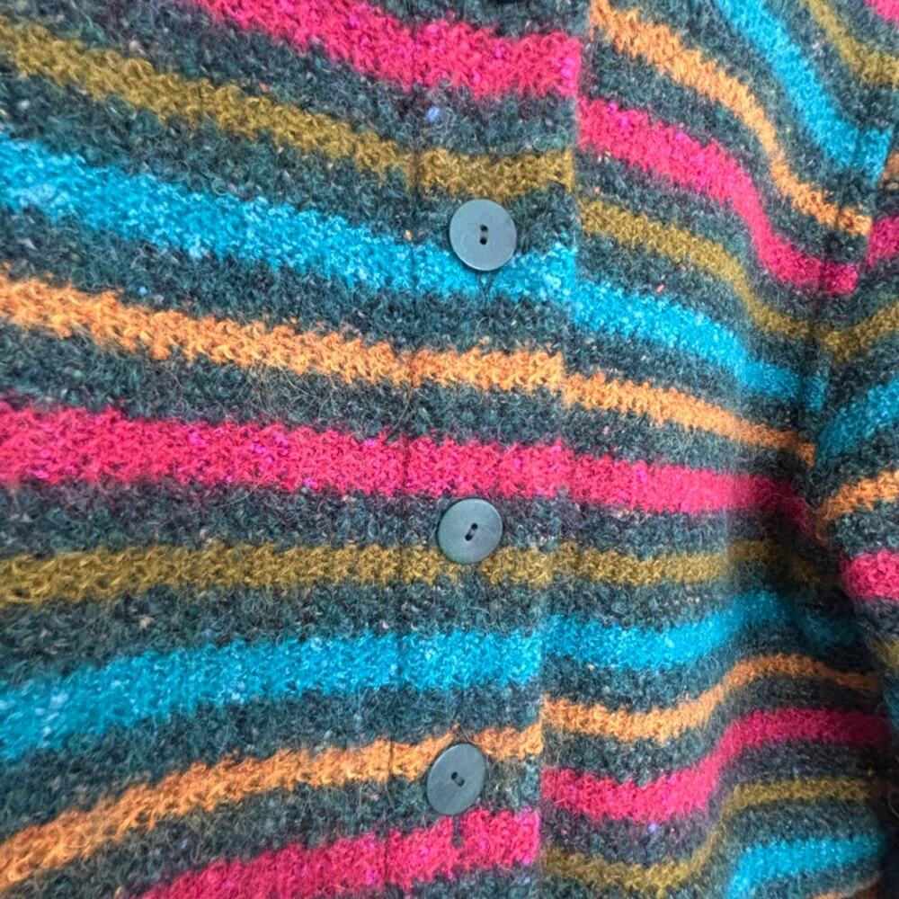 Vintage Missoni Cropped Striped Wool Cardigan Orange Label Italy Multicolor M - Picture 6 of 9